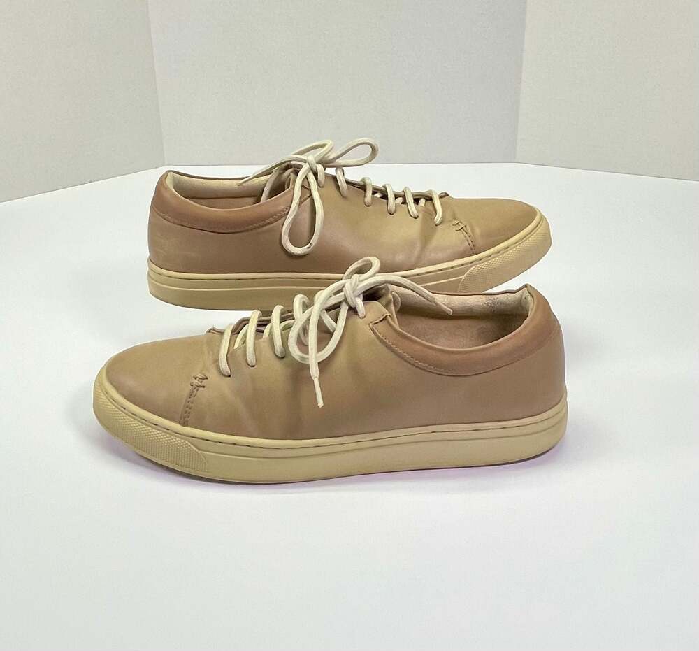 Seven 91 Men’s Tan Leather Low-Cut Casual Sneakers US 9 Walking Casual